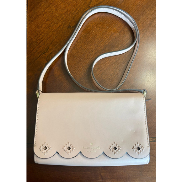 Kate Spade Handbags - Kate Spade Crossbody Blush Pink Scallop Floral Cutout Bag